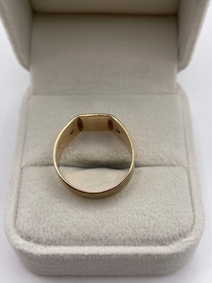 9ct gold diamond initial signet ring