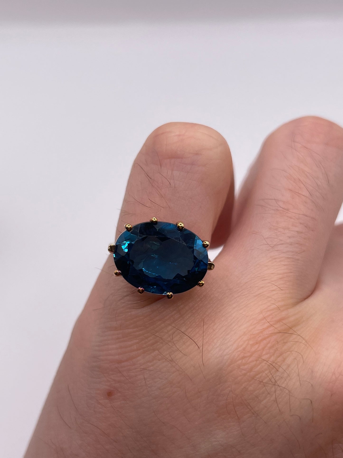 9ct gold London blue topaz ring
