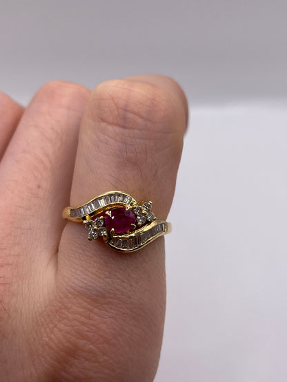 18ct gold ruby and diamond ring