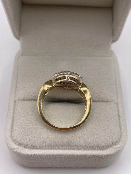 9ct gold diamond cluster ring