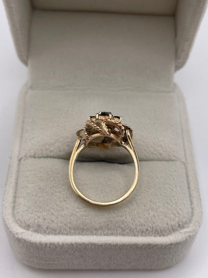 9ct gold sapphire cluster ring
