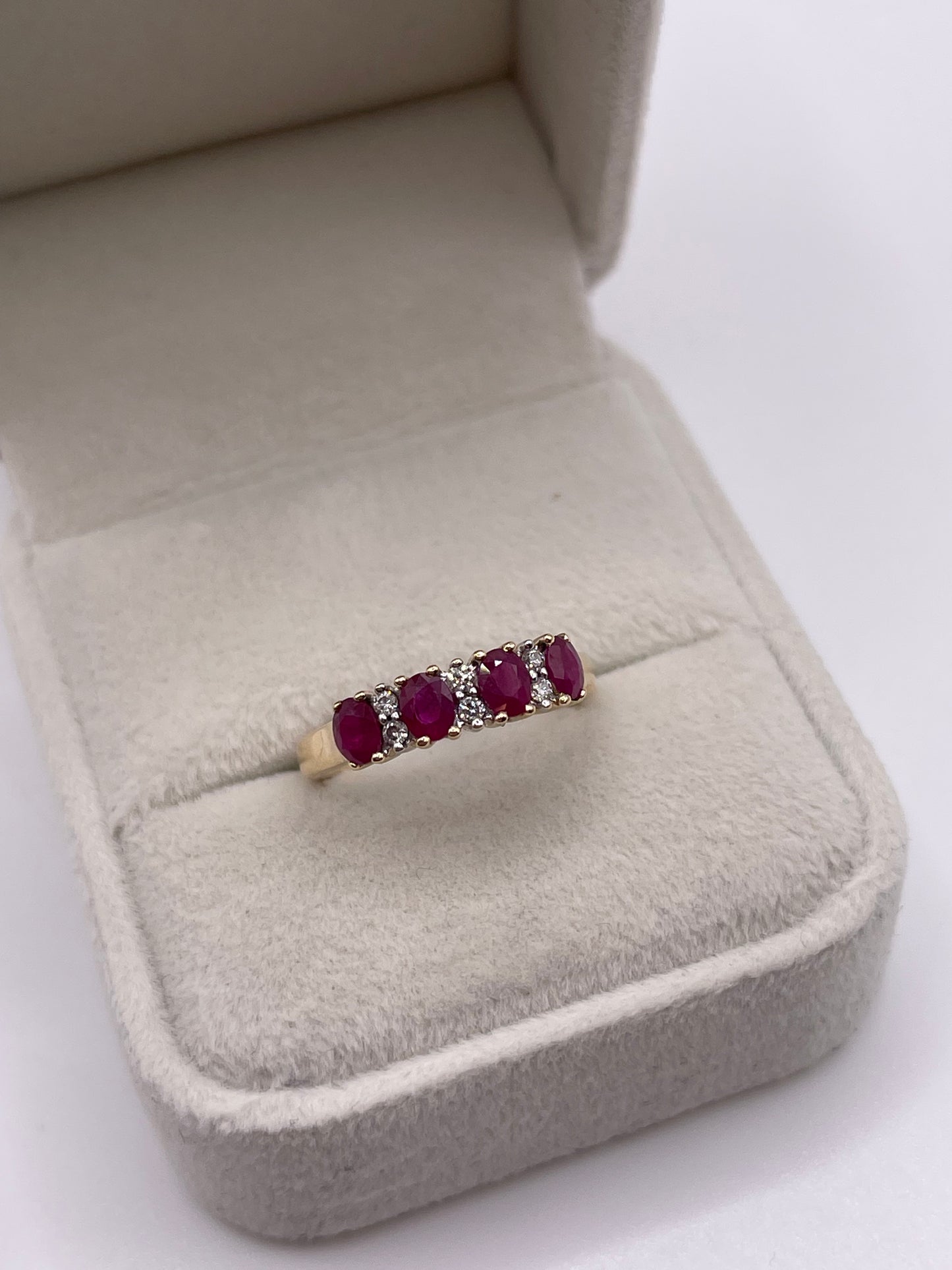 9ct gold ruby and diamond ring