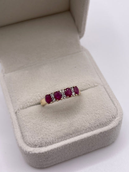 9ct gold ruby and diamond ring