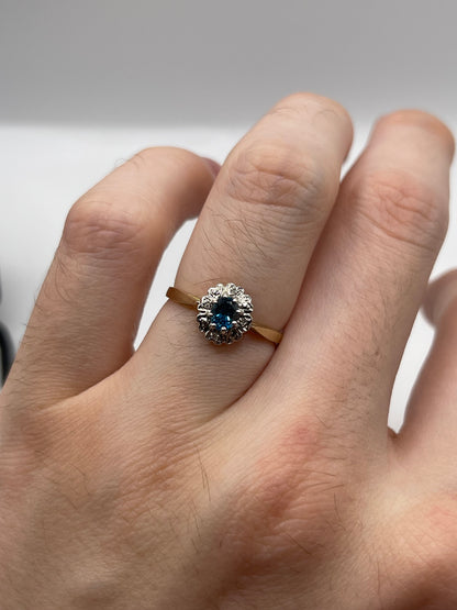9ct gold topaz and diamond ring