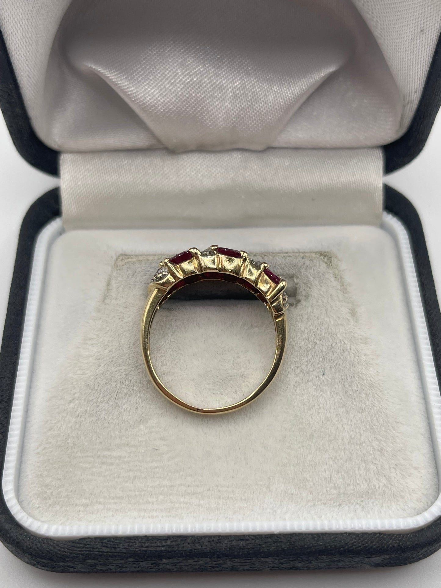 9ct gold ruby and diamond ring
