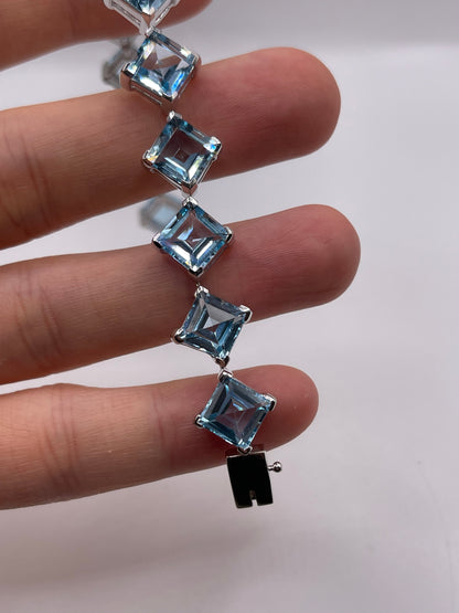 9ct white gold 47.7ct topaz bracelet