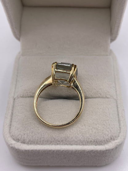 9ct gold green amethyst ring