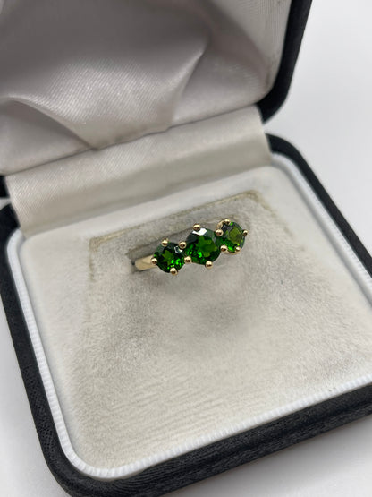 9ct gold diopside ring