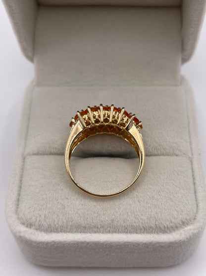9ct gold fire opal cluster ring