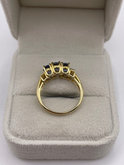 9ct gold sapphire and diamond ring