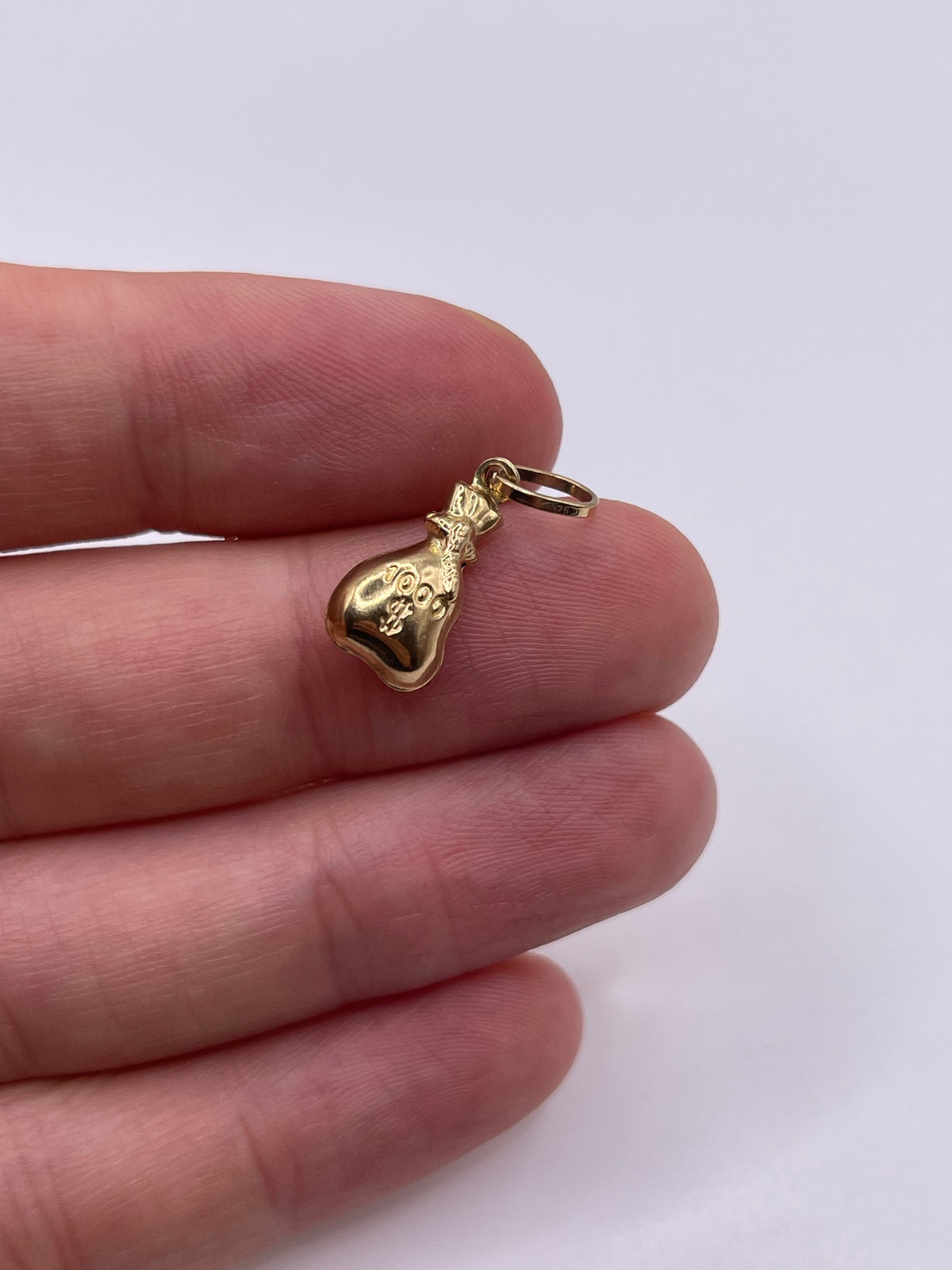 9ct gold money bag charm