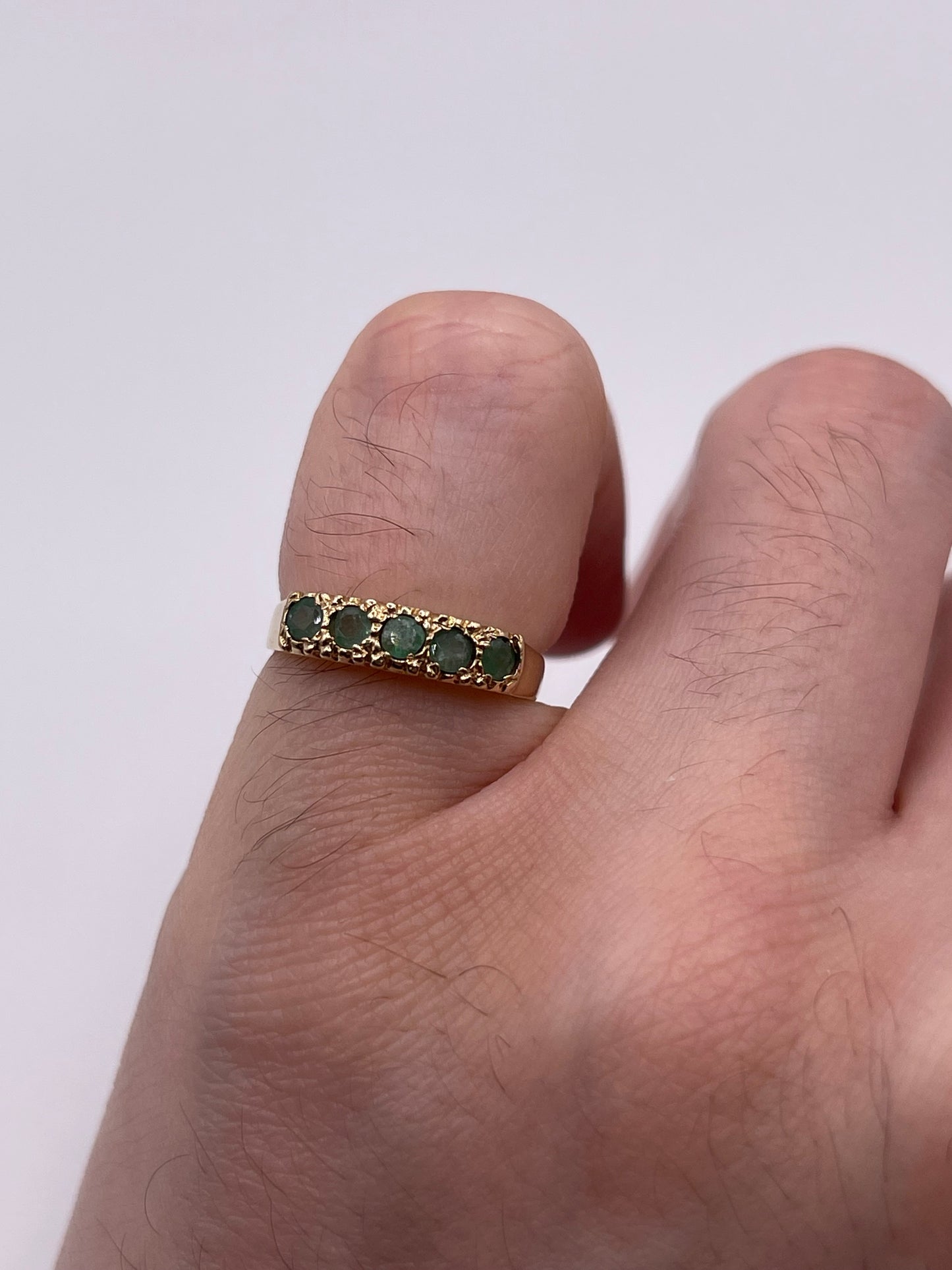 9ct gold emerald ring