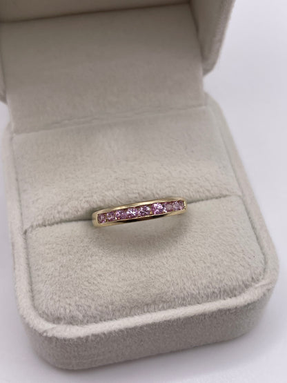 9ct gold pink sapphire ring