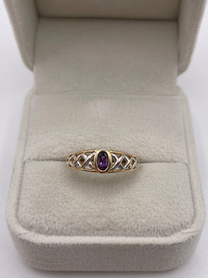 9ct gold amethyst ring