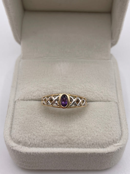 9ct gold amethyst ring