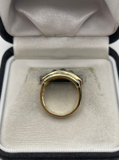 9ct gold topaz and diamond ring