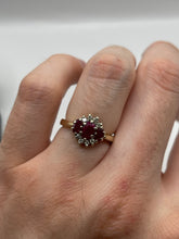 Load image into Gallery viewer, 9ct gold ruby and diamond ring

