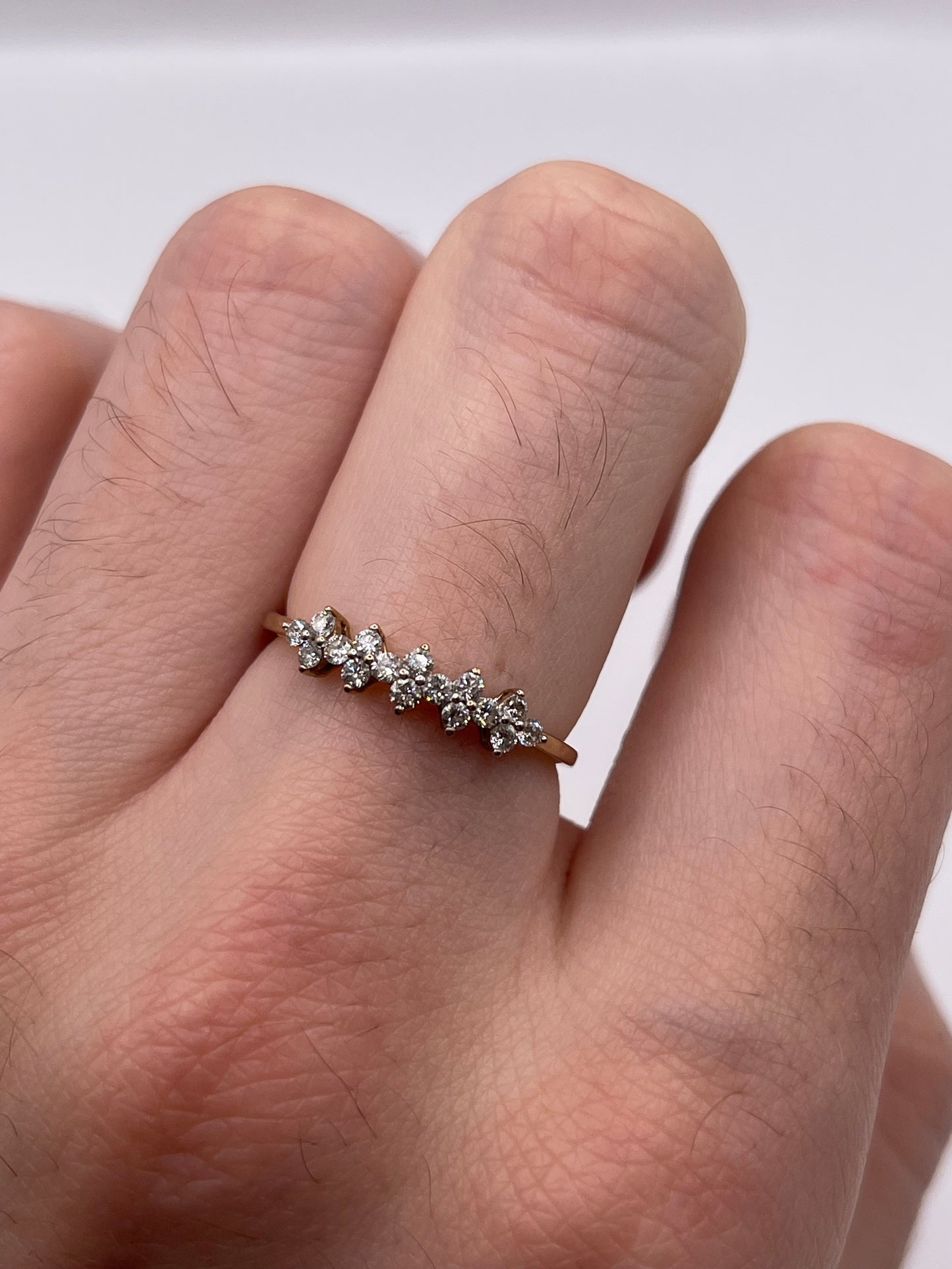 9ct gold diamond cluster ring