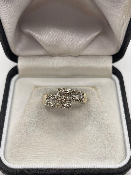 9ct gold 50 point diamond cluster ring