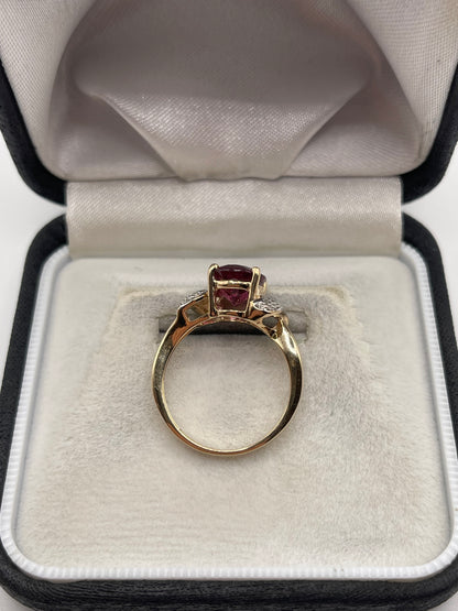 9ct gold tourmaline and diamond ring