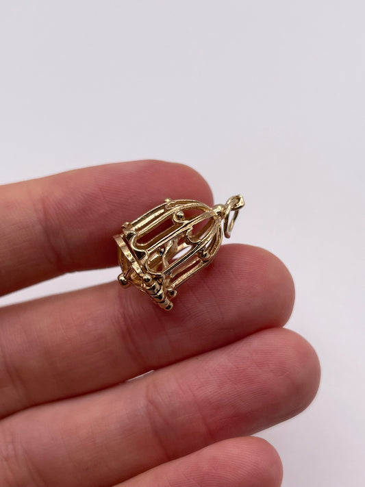 9ct gold birdcage charm