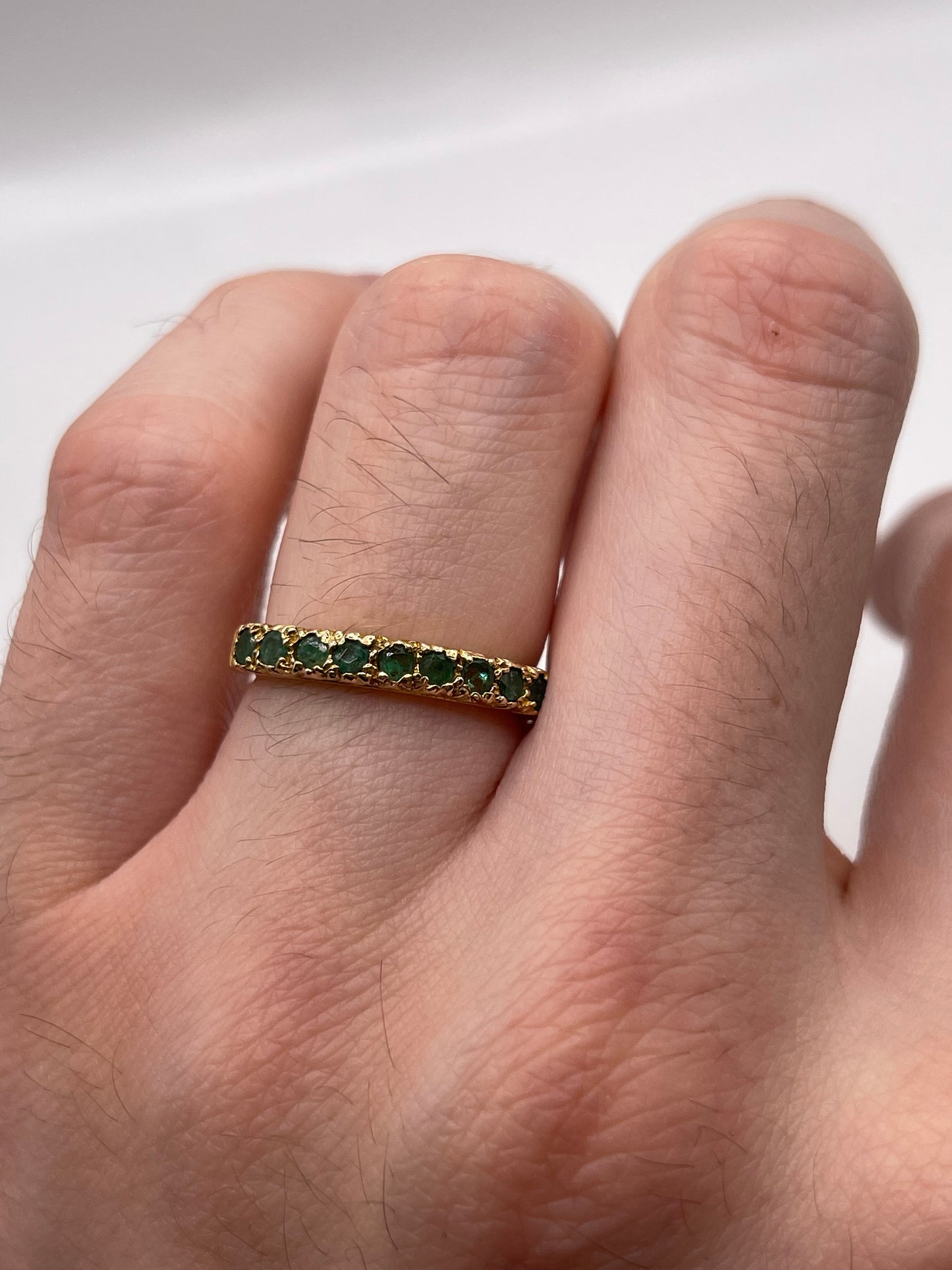 9ct gold emerald ring