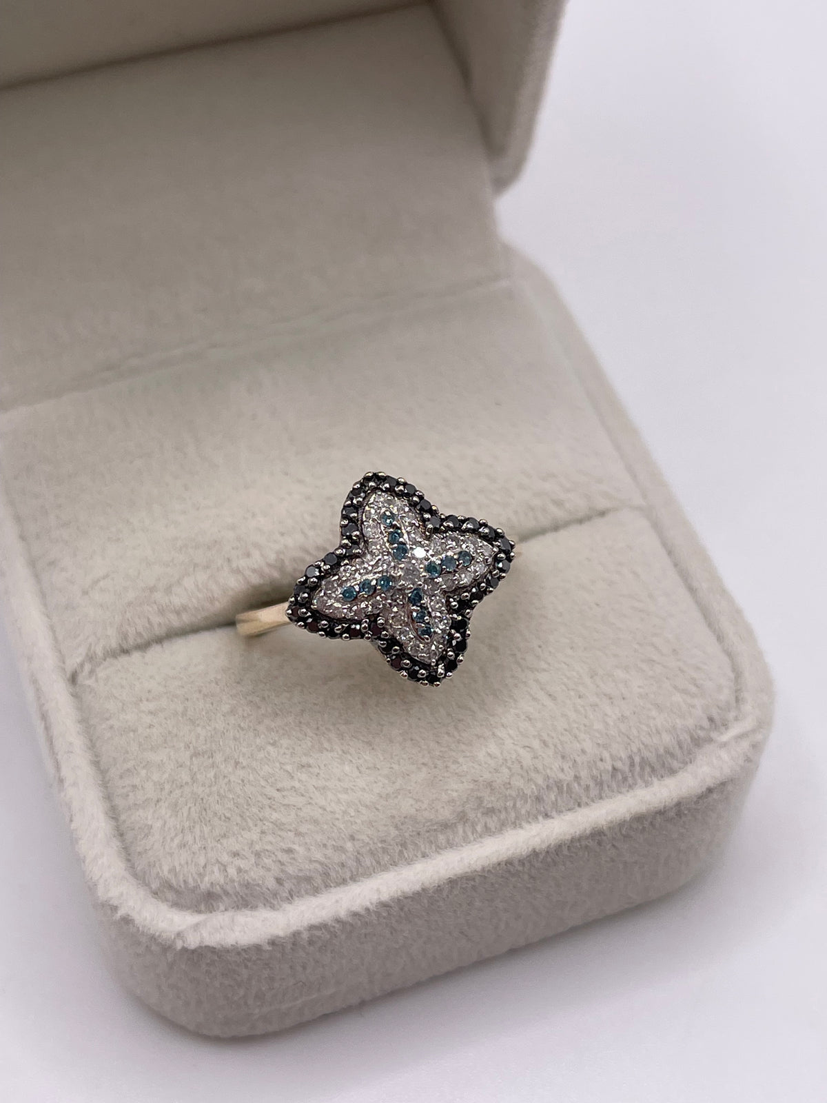 9ct gold diamond cluster ring