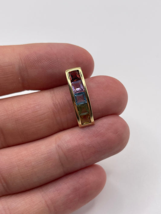 9ct gold multi-gem pendant