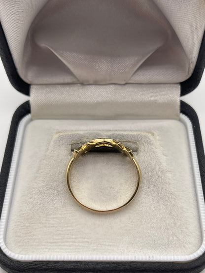 9ct gold pink sapphire and diamond ring