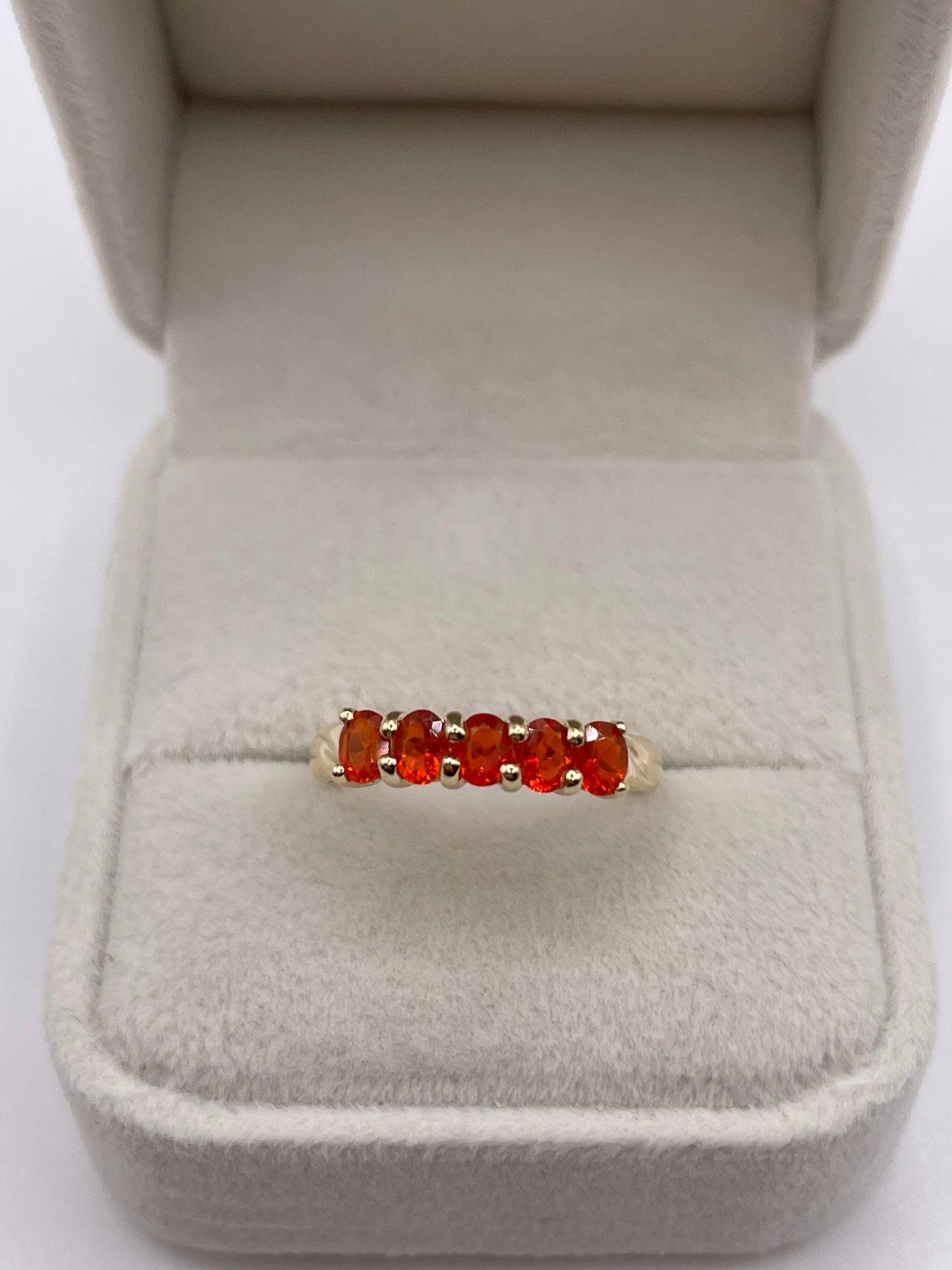 9ct gold fire opal ring