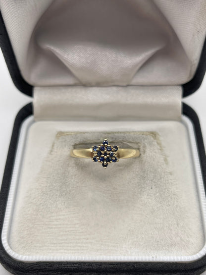 9ct gold sapphire cluster ring