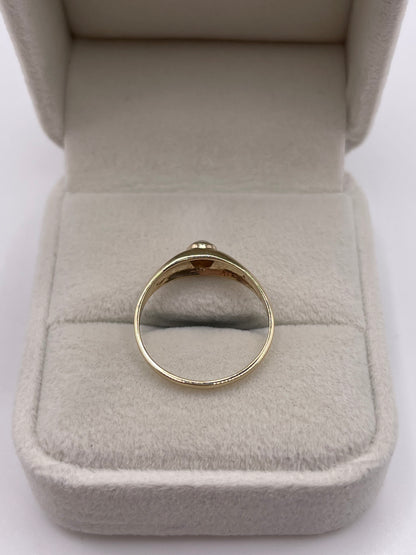 9ct gold pearl gypsy ring