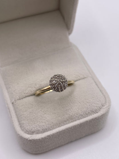9ct gold diamond cluster ring