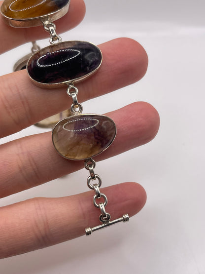 Silver blue John bracelet