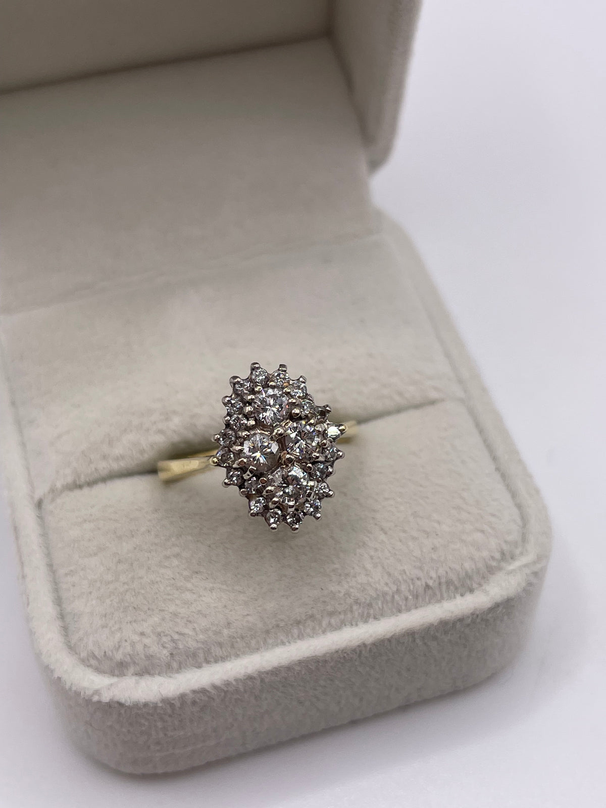 18ct gold diamond cluster ring