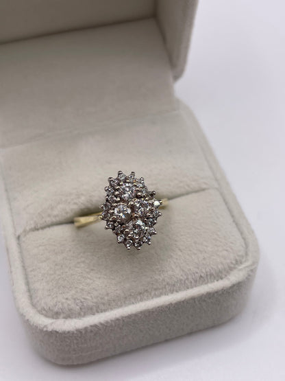18ct gold diamond cluster ring