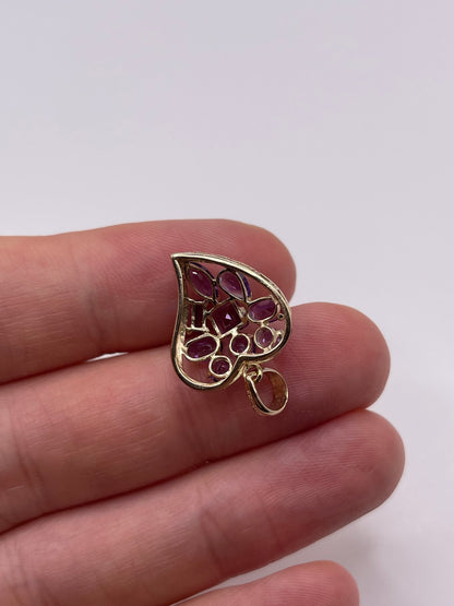9ct gold amethyst heart pendant