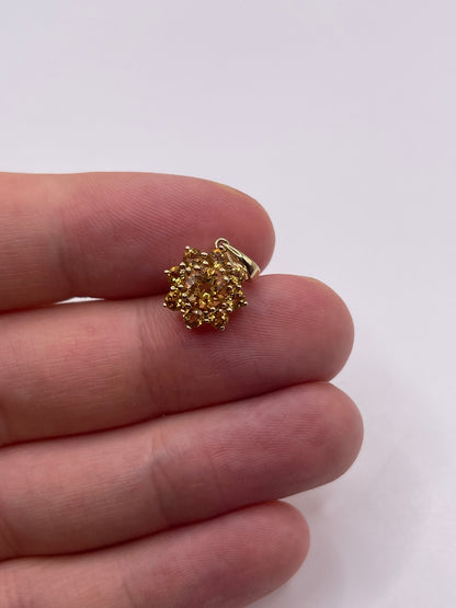9ct gold citrine cluster pendant