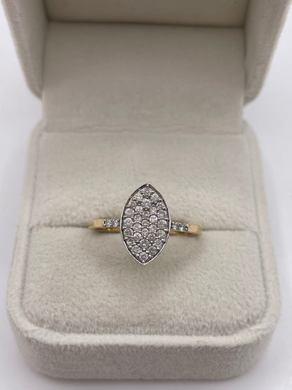 9ct gold diamond cluster ring