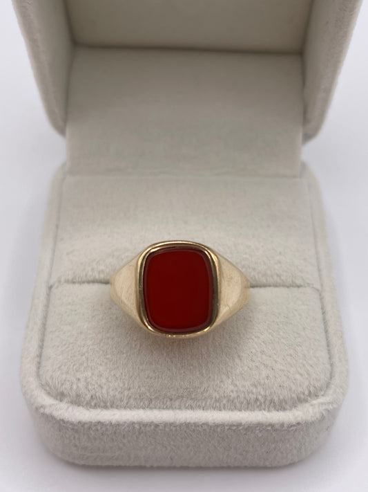 9ct gold carnelian signet ring