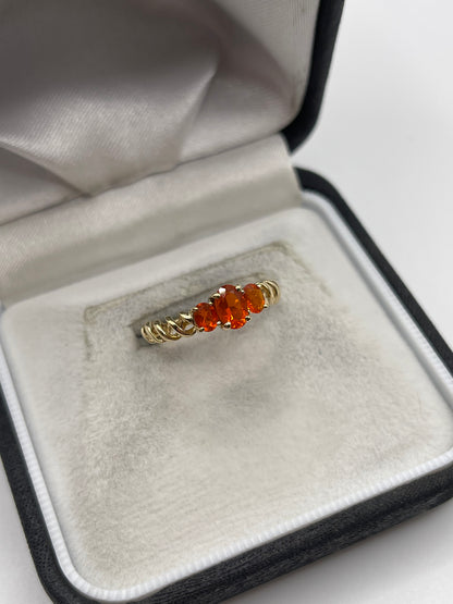 9ct gold fire opal ring
