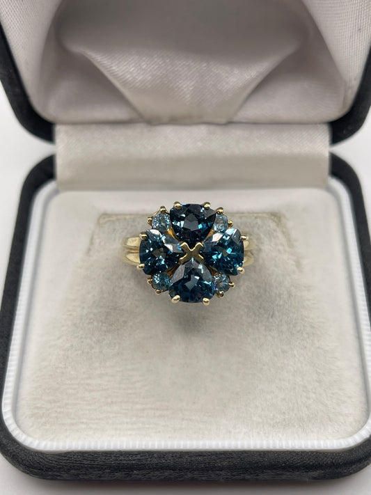 9ct gold topaz cluster ring