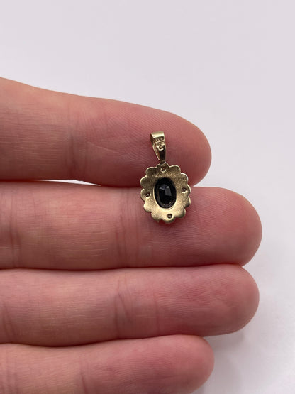 9ct gold sapphire and diamond pendant