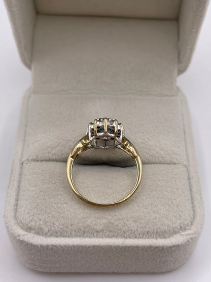 9ct gold sapphire and diamond ring