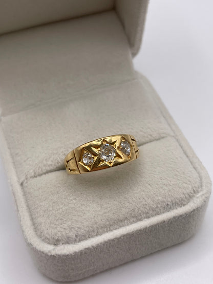 Antique 18ct gold diamond gypsy ring