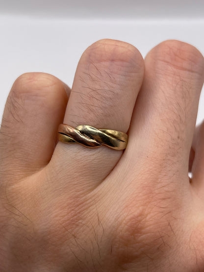 9ct tri gold ring