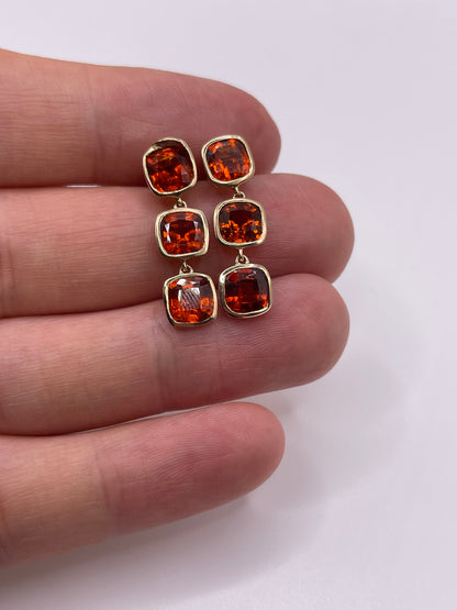9ct gold garnet earrings