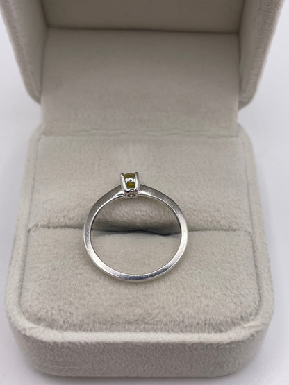 9ct white gold yellow diamond ring