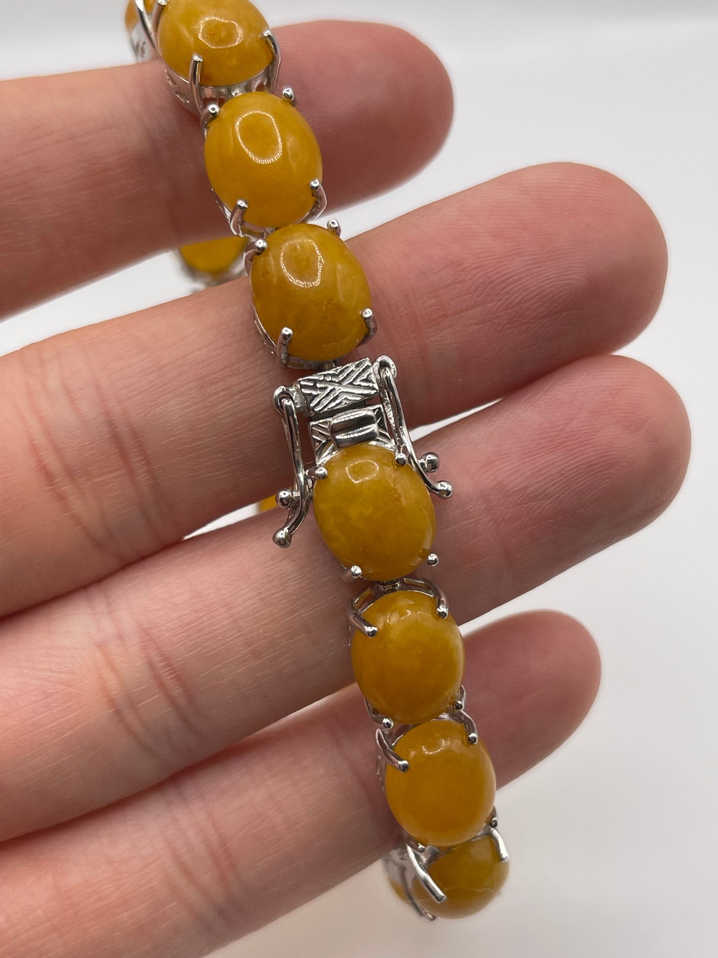 Silver jade bracelet
