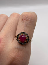Load image into Gallery viewer, 9ct gold ruby and diamond ring
